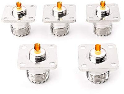 5 Stück UHF SO239-Buchse, Flansch, Panel, Chassis, Deckmontage, Adapter, Stecker, gerader Stecker, Staubkappe, Schutz, Schutz, Sicherheitsstecker, Adapter, Buchse, Koaxialkabel, Kabel, Lötanschluss