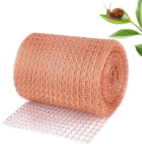 HGRGHH Filet Anti Limaces et Escargots, 6mx127mm Filet Cuivre Anti Limace, Double Maille de Cuivre Copper Anti Limace Convient pour Prévenir Les Parasites du Jardin, Les Rongeurs