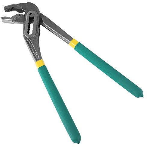 Respicefinem Multi Function Adjustable Water Pump Pipe Pliers Tongue and Groove Pliers Hand Tool with High Carbon Steel Jaws Serrated Jaws for High Hardness Adjustable to (10 inch)