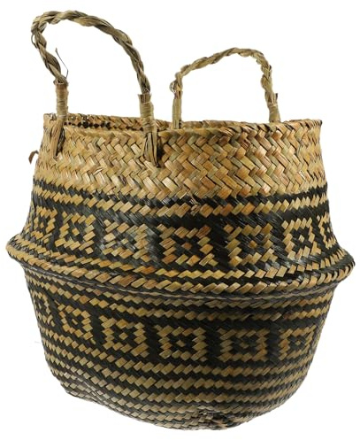 Toddmomy Panier De Fleurs Tressé Main Pliable m 27cm à Motifs Chrysanthème pour Salon Et Décoration Intérieure Portable Léger Multifonction