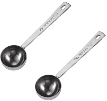2 Pcs Tablespoon Measuring Spoon, Tablespoon Scoops with Long Handle, 15ml Stainless Steel Coffee Measuring Spoons, Easy-Washing, for Coffee Milk Fruit and Other Powder Measurings