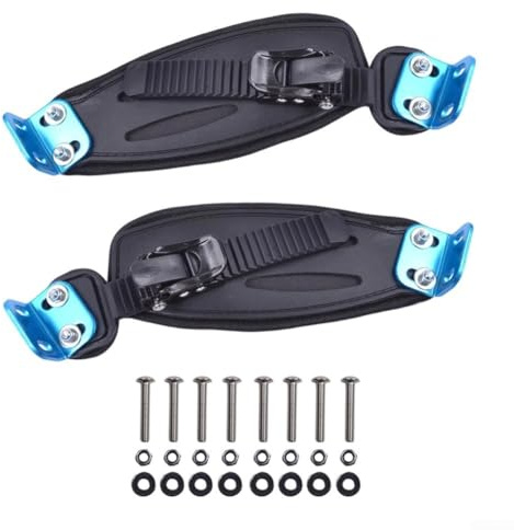 Las bandas de soporte para pies de patineta de montaña aseguran tus pies para una mejor experiencia de conducción todoterreno (botones azules)