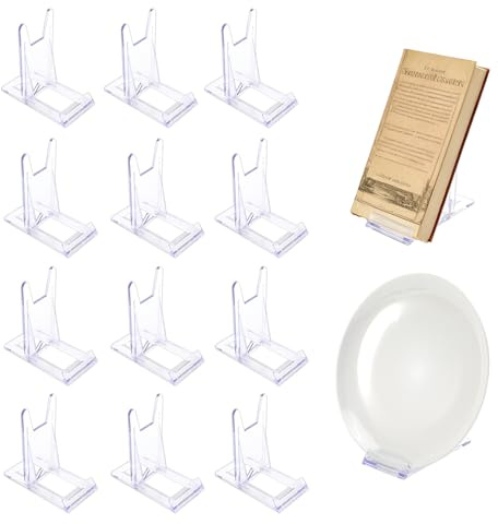 Zippicks 12 Pièces Support de Présentation Réglable, Transparent Supports de Plaque Affichage, Support Assiette Decorative pour assiettes livres cadres photo produits électroniques