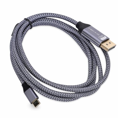 Fabater Cable USB C a DisplayPort, 8K 60Hz 4K 240Hz Nylon Tejido Compatible con 4 3, con Carcasa de Aluminio, para Pro Air XPS