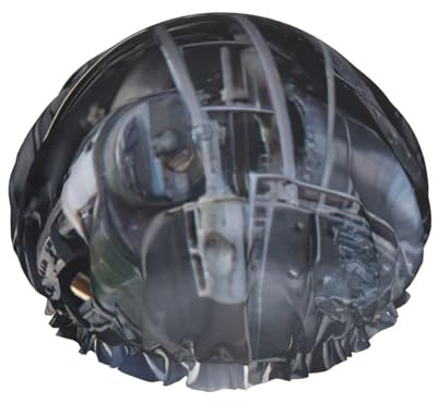Steam Train Clouds Print Shower Essentials Bonnet For Women, Large Washable Elastic Band Bath Hair Wrap Shower Cap