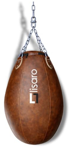 Lisaro Profi Maisbirne 70 cm – Boxbirne Punchingball hängend – 17 kg gefüllt – Premium Kunstleder Punching Bag für Boxen, Muay Thai, Kickboxen, MMA & BJJ – Boxsack Training für Gym & Home Gym
