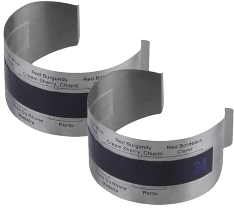 Healvian Termometro da Vino Digitale a Lettura Istantanea 2 Pezzi in Acciaio Inox Braccialetto Regolabile per Bottiglie, Riutilizzabile per Monitoraggio Temperatura Vino in Cucina