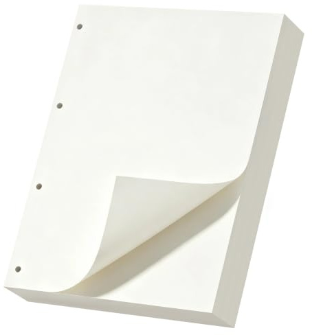 Yarotm Einlagen A4 Blanko - 300 Seiten/150 Blatt 28x21.5cm 4 Loch Ringbucheinlagen für Ringbuch Ordner - 100GSM Unliniert Nachfüllbar Papier A4 - Refill Paper Nachfüllseiten