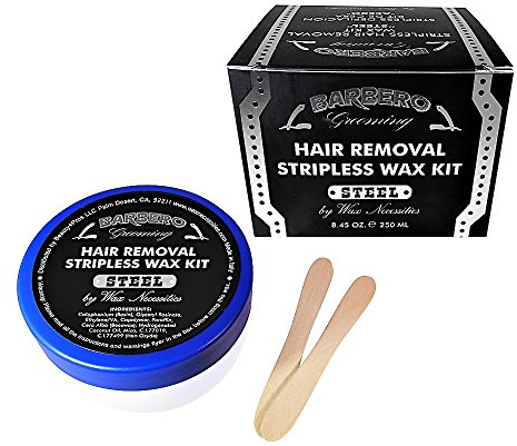 Waxness Barbero Steel Hard Wax Beads, Microwavable Wax Kit 8.45 oz (240 g) – Stripless Hard Wax for Men’s Grooming, Effective on Coarse Hair, Smooth Application, Professional Use – Made in Italy