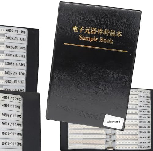 DollaTek 1% 0805 SMD Widerstand Sortierter Ordner (0 Ohm-10M Ohm) 170value x 50pcs = 8500pcs Beispielbuch