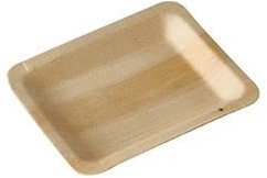 PAPSTAR Lot de 50 assiettes carrées en bois pur 12 x 9,5 cm