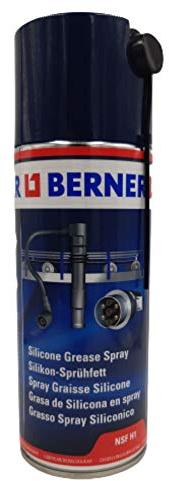 Berner . Silikonspray, nicht leitfähiges Silikonfett, hohe Stabilität, Aufnahme NSF-H1. Für versehentlichen Kontakt mit Lebensmitteln.