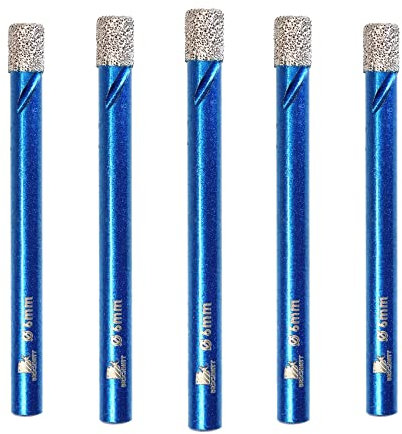 Set di 5 punte diamantate per piastrelle da 6 mm – taglio diamantato – sega a tazza per ceramica, granito, porcellana, piastrelle, gres porcellanato, muratura, marmo, muratura.