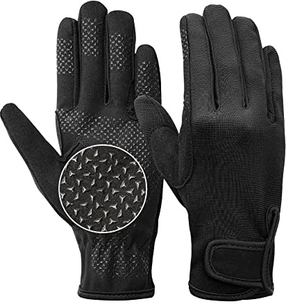 Kids Horse Riding Gloves Equestrian Anti Slip Children Horseback Bike Gardening Fishing Cycling Outdoor Activities Riding Gloves Girls Boys Youth Black Size M
