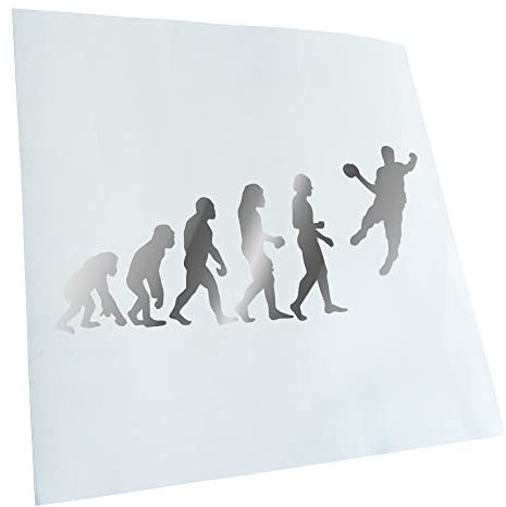 Kiwistar - Autoaufkleber - Chrom - 60x27cm Evolution Handballer - Heckscheibe Auto Aufkleber wetterfest für Kfz LKW Mofa Truck - Sticker außen selbstklebend Tuning Zubehör für Fenster Fahrzeug Scheibe
