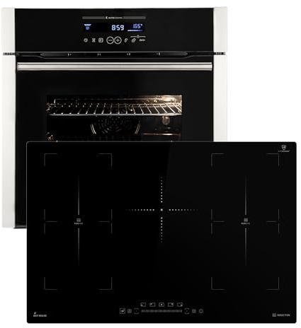 Cucina: 60cm Forno da incasso EB8016ED + 77cm Piano Cottura Induzione IH87705FZ | Catalisi | Rosticceria | Funzione pizza | Griglia | Aria calda | Cassetti telescopici | SET8016IH77FZ