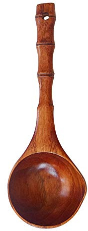 Cucchiai 1 cucchiaio da zuppa a bocca larga, in legno, creativo, for acqua, mestolo, utensili da cucina, utensile da cucina Cucchiai da cucina