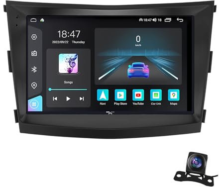 Android 12 Autoradio per SsangYong Tivoli 2015-2019 9 Pollici Stereo Auto Radio Doppio DIN con CarPlay/Android Auto GPS USB Bluetooth WiFi FM Comandi al Volante Touchscreen (Size : P1(1G+16G))