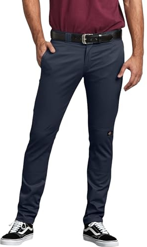 Dickies Herren Skinny Fit Double Knee Work Pants Lässige Business-Hose, Dunkles Marineblau, 33W / 32L