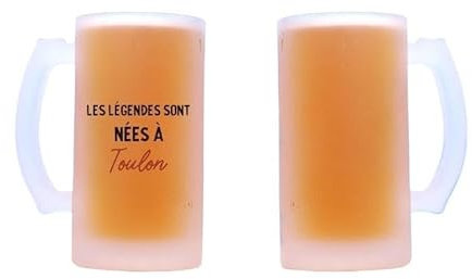 CADEAUX.COM - Chope De Bière Personnalisée Toulon - Personnalisé - Message Personnalisable - Cadeau Anniversaire Homme Femme - Toulon