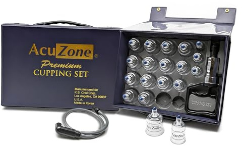 AcuZone Premium 19 Pcs Plastic Cupping Set with Extension Tube