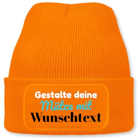 Personalisierte Beanie Strickmütze mit Wunschtext | Unisex Wintermütze warm & elastisch | Geschenkidee für Damen & Herren, Apres-Ski, Karneval, Fasching, Fasnet, Weihnachtsmarkt, Glühwein