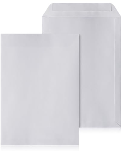 LOGIC PACK 25 Briefumschläge ohne Fenster DIN B4 Umschläge Weiß haftklebend 250 x 353 mm 100g/m² Versandtaschen B4 Große Briefhüllen
