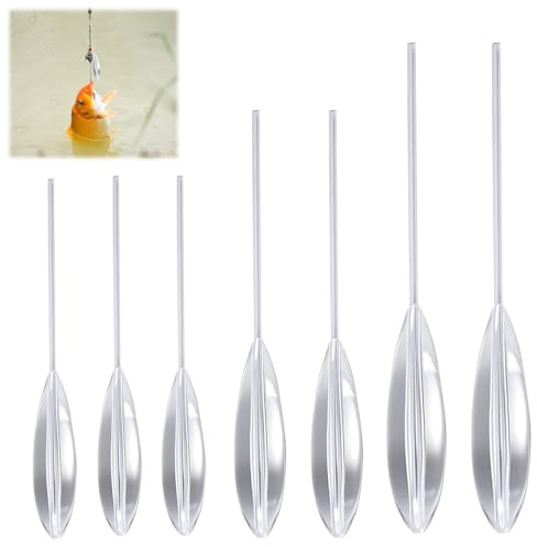 HAYGEM 7 Stück Forellen Angeln Teilige Pitching Hilfe aus Klarem Acryl, Spirolino Forelle Set mit Anti Tangle Funktion, Präziser Weitwurf Pilotkugeln Forelle, für Meeresangeln, Seen und Flüsse