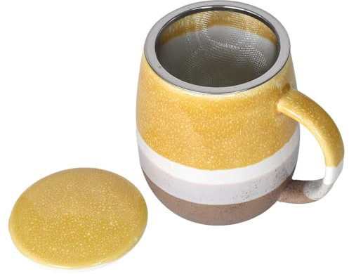 Lunaanda Taza Con Tapa, 350ml Taza Cerámica Con Filtro,Taza Te, Aniversario Regalos,Decorativa,Tazas para Regalar (3)