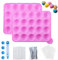Set di 105 stampi per cake pop, con 20 cavità, in silicone, 105 bastoncini per cake pop, cake pop, wrapper, sliver Twist ties e penna decorativa, in silicone per lecca-lecca