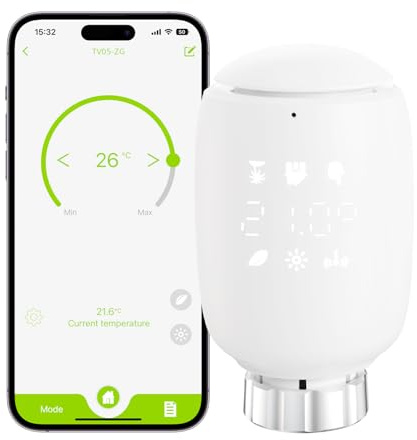 Smartes Heizkörperthermostat Zigbee 3.0 Hub(Nicht inbegriffen), Thermostat mit Fernsteuerung via Tuya/Smart Life App, Energieeffiziente Temperaturregelung, kompatibel mit Amazon Alexa/Google Home