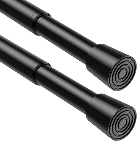 Barra de Cortina Extensible sin Taladrar, 70-100 cm, Ideal para Ventanas, Puertas y Armarios, Color Negro