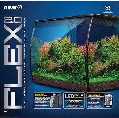 Acquario Kit Fluval Flex 2.0, Nero 57 L