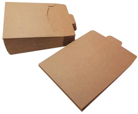 HEMOTON Bolsa de Papel Kraft Marrón para CD y Archivos 50 Piezas Multifunción Ligera para Oficina y Regalos Versátil Papel Resistente para Almacenamiento y Organización