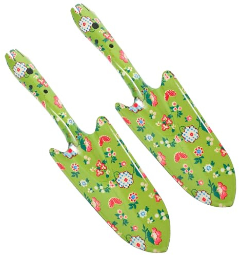 AKOOSY 2 Palas para Macetas de Hierro Estampadas, Herramientas de Jardinería Compactas para Plantar y Trasplantar, Diseño Creativo en Colores Aleatorios para Uso en Jardín y Macetero