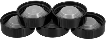 MUELODSIC 5 Pezzi Tappi a Vite in Polietilene Nero da 38 MM Tappi a Vite Rotondi per Bottiglie di Birra in Vetro Chiusura Ermetica Riutilizzabile per Uso Alimentare e Bevande