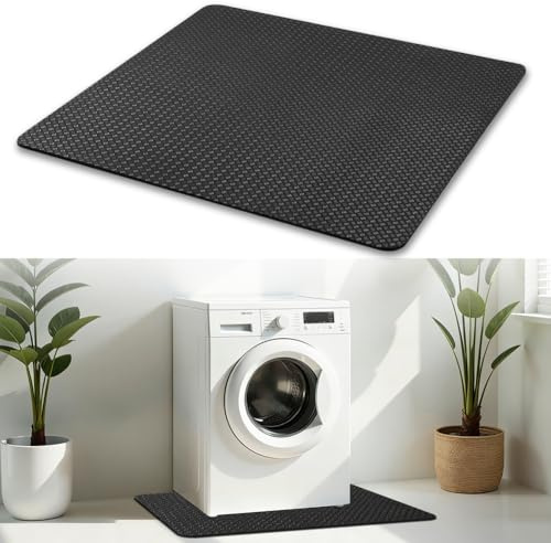 Alfombrilla antideslizante para lavadora por ambos lados, antideslizante y antivibración, 60 x 60 cm, base para lavadora, resistente al agua, de goma, alfombrilla de suelo y alfombrilla de protección