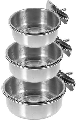 YARNOW Ciotole in Acciaio Inossidabile Riduce Rumore 3 Pezzi Contenitori per Cibo e Acqua per Pappagalli e Piccoli Uccelli per Gabbie Domestiche