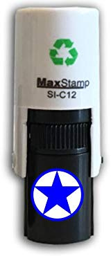 Star Stamp - Timbro per carte fedeltà, inchiostro blu autoinchiostrante, circa 11 mm