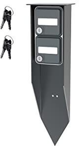 Jehoka Spieß B 4.2 Außensteckdose Edelstahl mit Pulverbeschichtung mit 2 Steckdosen abschließbar (Anthrazit)