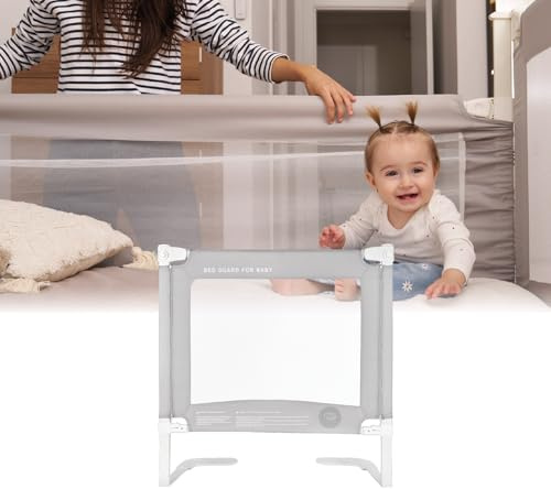 ms BabyWorld – Barrera Tall – Barrera de Seguridad para Bebé | 90/150/190 cm con Enganches Incluidos | Extra Alta y Resistente | Mecanismo de Bajada Seguro | Fácil Instalación | (90)