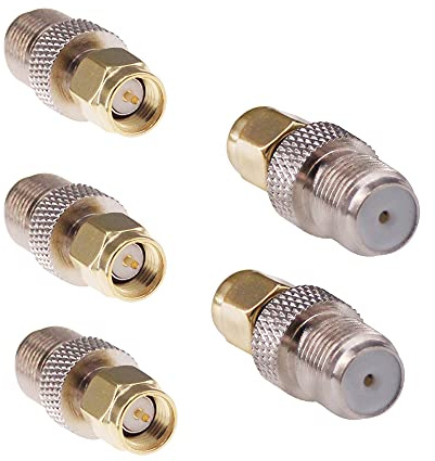 RFaha 5pcs SMA Male to F Female RF Coax Adapter SMA to F Coaxial Connector Adapter for RTL-SDR/Antenna/Cell Phone Booster(F15-5)