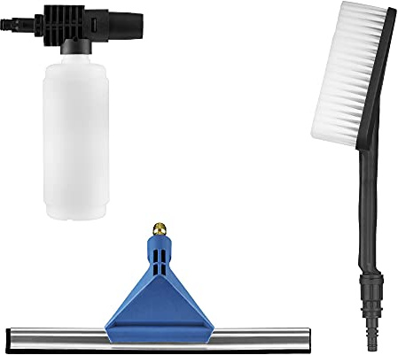 BLACK+DECKER Kit de Nettoyage 3 Pièces pour Nettoyeurs à Pression - Bouteille Spray, Brosse Longue et Raclette de Sol -