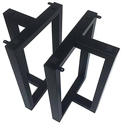WFENG 2x Tischkufen/pulverbeschichtetem,Vintage Industrie Look Tischuntergestell Tischbeine Tischgestell Tischfüße Möbelfüß/Schwarz / W50cm×H68cm