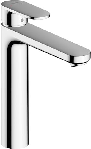 hansgrohe Waschtischarmatur Vernis Blend, Wasserhahn Bad mit Auslauf Höhe 190 mm, mit Zugstange, Badarmatur wassersparend, Chrom