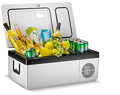 XIAOLIN Car Fridge 15 Litre Mini Fridge 12/24v Car Refrigerator Portable Camping Fridge Freezer Electric Cool Box,-20℃ To 10 ℃