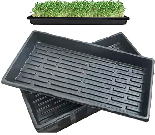 10 bandejas de cultivo sin agujeros de drenaje 21x31pulgadas bandejas perfectas para cultivar semillas de jardín para plántulas jardinería interior microgreens hierba de trigo y más suelo hidropónico