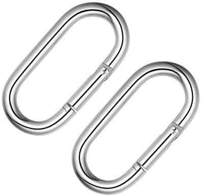 4 Inch Carabiner Clip Heavy Duty Spring Snap Hook Oval Shape 2pcs 10x100mm for Hammock Punching Bags Swing Chairs Gym Equipment Camping Hiking
