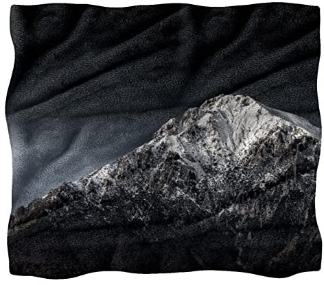 Fleece-Überwurfdecke für Couch, Sofa oder Bett, gemütliche, weiche Decken, Berge, dunkler Himmel