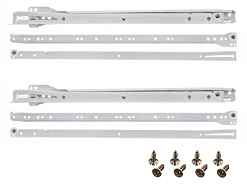 HELPMATE Guide per cassetti 500 mm, 2 paia, set da 4 binari per cassetti, estraibili per cassetti, con materiale di fissaggio incluso